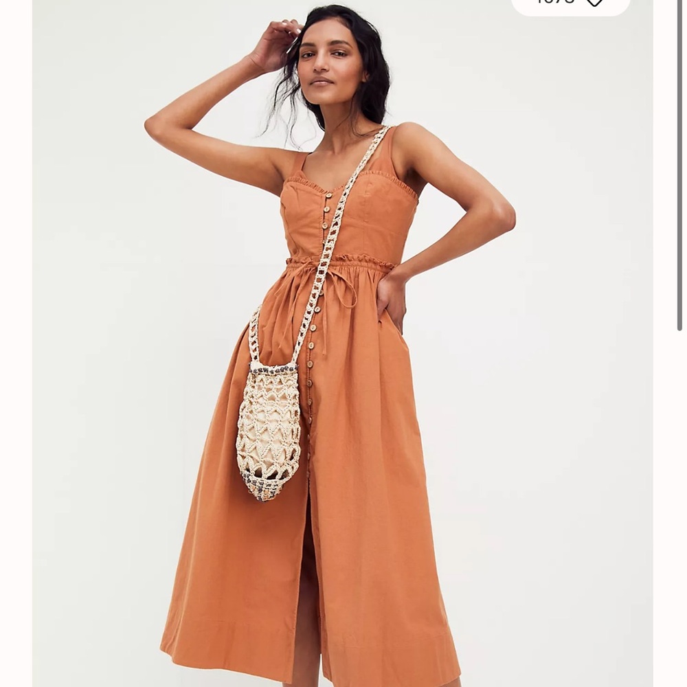 Free people rust boho midi dress